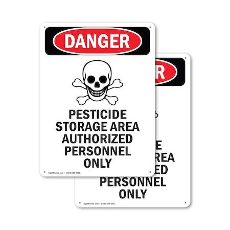 Signmission GHS Pesticide Storage Danger Sign, Plastic, 12in W x 18in L, 2PK OS-2PACK-DS-P-1218-V-2036